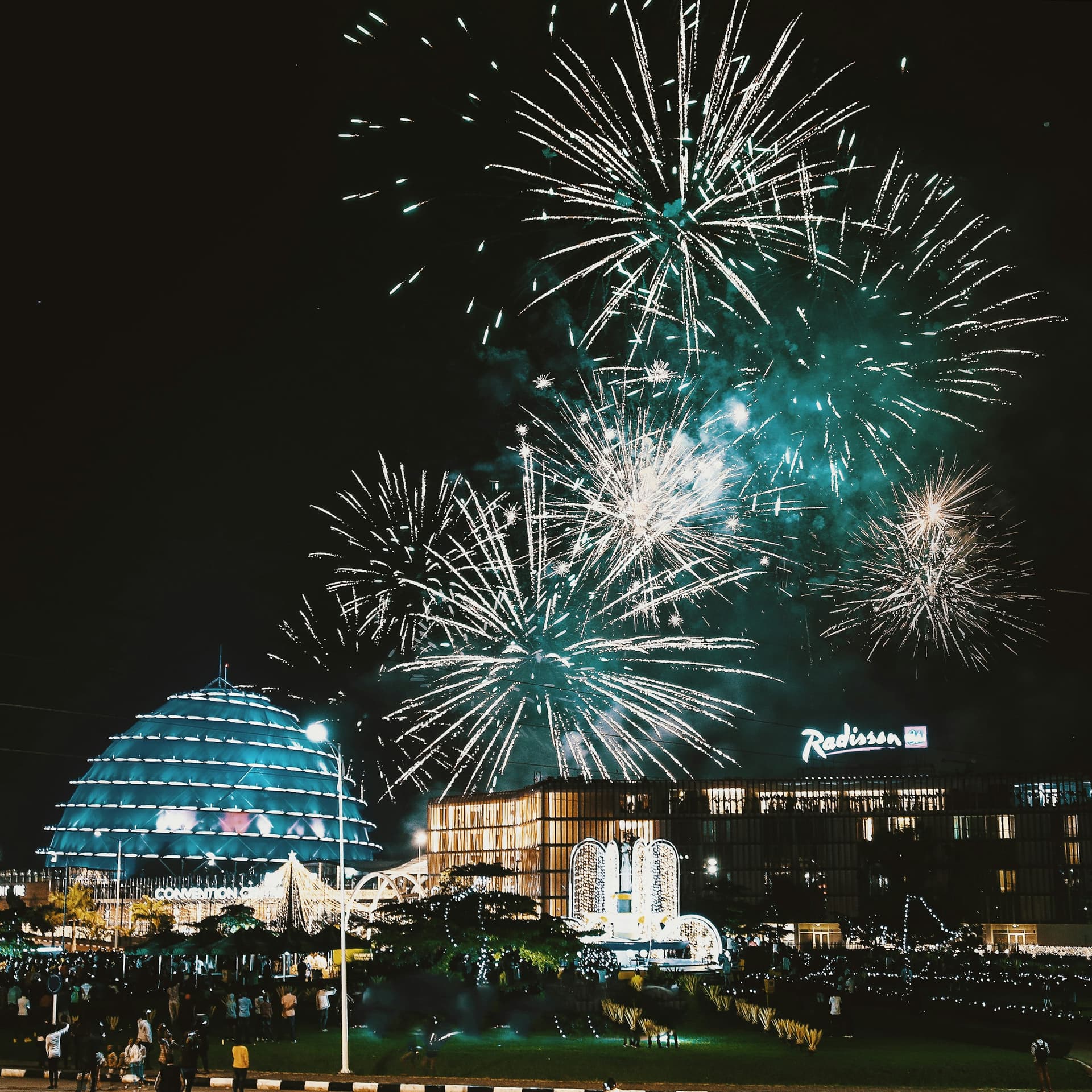 Fireworks over the Kigali Convention Centre
