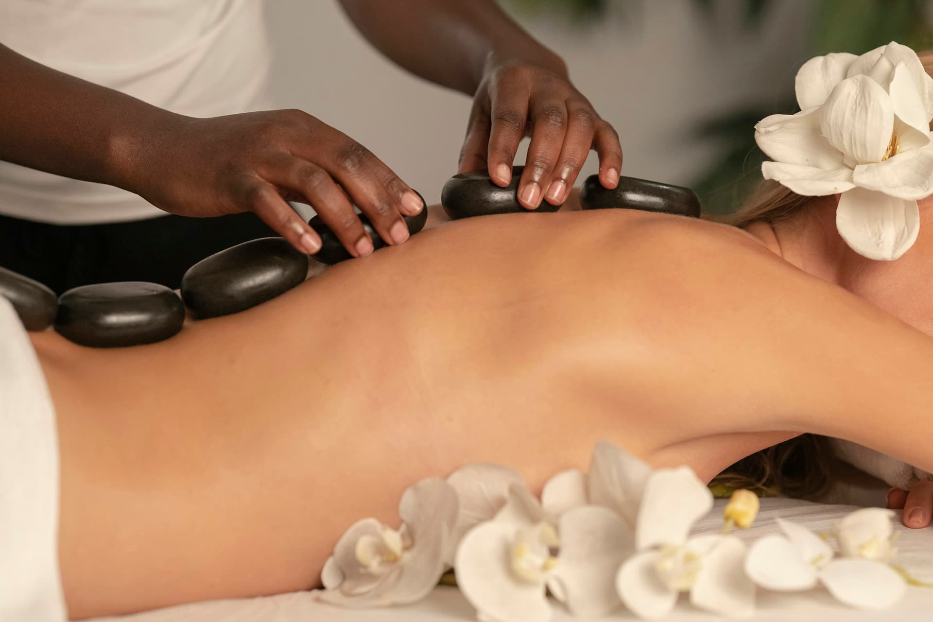 A hot-stone massage